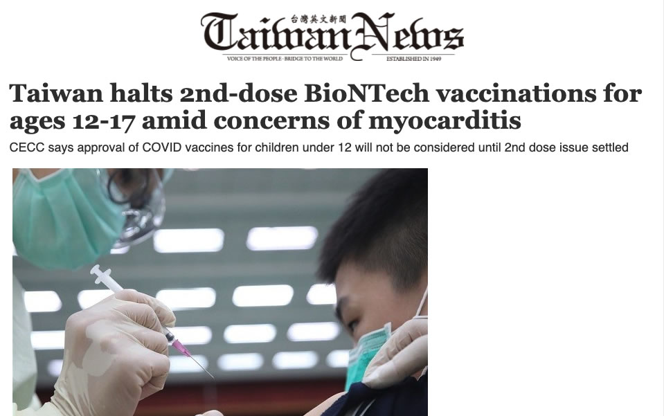 Taiwan Halts Pfizer Vaccine Due To Myocarditis Issues
